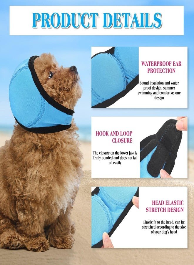 SilTriangle 3 Pcs 3 Size Dog Ear Cover Swimming Waterproof Head Wrap for Bath and Grooming, Adjustable Dog Ear Protector, Calming Hood for Thunder, Fireworks, Anxiety - Image 3